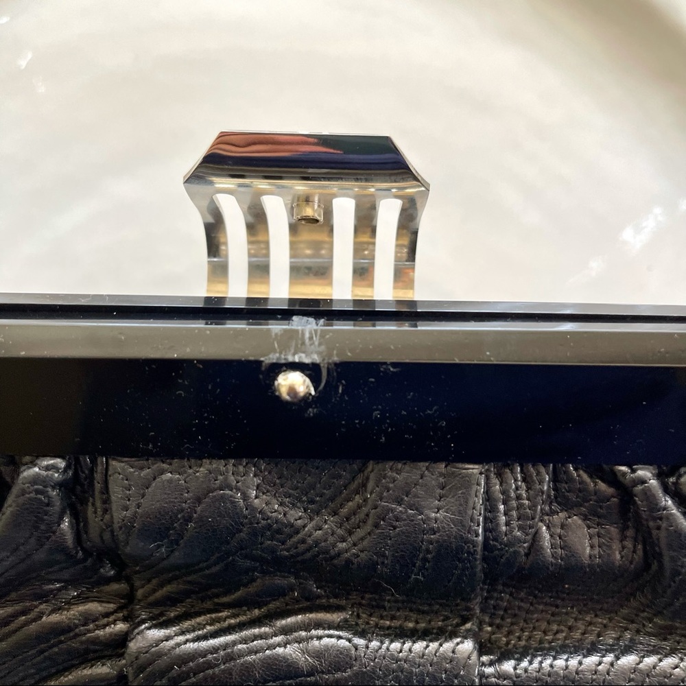 Marni black leather embroidered frame clutch - Picture 7 of 11